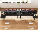 OffiGo 63 Inch L Shaped Standing Desk with 4 Wooden Drawers, Black