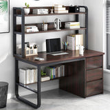 Stylish 140cm Desk with Sideboard Modern Study Table with 3 Drawers Home Office Furniture Compact Computer Desk No Chairs Included Perfect for Small Spaces