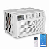 8,000 BTU Window Air Conditioner,Cool Rooms Up to 350 Sq.Ft.,Smart Window AC Unit with Smartphone App or Remote Control,3 Fan Mode,Sleep&ECO Mode,Washable Filter,for Bedroom Apartment Office,New R32