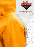 ATLASLAVA Rain Jacket Women Waterproof Long Raincoat Hood Lightweight Windbreaker Outdoor Coat ORANGE 3XL