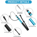 SANLIKE Telescopic Fishing Gaff,Aluminum/Fiberglass Pole with Nonslip Rubber Handle,Stainless Steel Hook with M8 Screw, Fish Gaff Can Float When Extending - Good for Freshwater and Saltwater Fishing