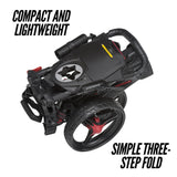 Bag Boy Compact 3, Three Wheel Golf Push Cart, Easy Three-Step Open & Close, Scorecard Console Bag Boy