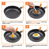 Highly Rated Large Egg Ring 3.5 Inches 2 PCS - Egg Rings for Frying with Oil Brush, Fried Egg Mold Egg Mcmuffins Makers Round Egg Circles