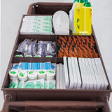 Multifunctional Housekeeping Caddy, Compact Service Trolley, Hotel Cleaning Cart with Removable Canvas Bags & Locking Wheels for Housekeeping Hotels Apartment c
