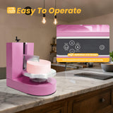 LIWBYYG Cake Decorating Machine, 200W Cake Cream Spreading Machine 60-320rpm Rotating Speed Automatic Cake Cream Spreading Machine with LCD Display for 4-12 inch Cakes (Pink)