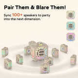 INSMY Shower Bluetooth Speaker, IP67 Waterproof Portable Small Multi Sync 100+ Speakers, Big Volume Booming Bass, 24H Playtime/Floatable/RGB Lights for Outdoor/Kayak/Beach/Golf (Khaki)