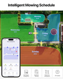ANTHBOT M5 Robot Lawn Mower with Garage 1/8 Acre, Dual Vision+Full-Band RTK Robotic Lawnmower, No Perimeter Wire, App Control Obstacle Avoidance, 45% Slope, Cutting Height, Multi-Zone Mapping