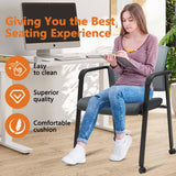 CLATINA Grey Waiting Room Chair with Wheels Mesh Back Stacking Arm Chairs