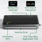 FoodSaver Vacuum Sealer Machine, Automatic Bag Detection, Sous Vide Friendly, with sealer bags, roll, handheld vacuum sealer, black