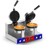 HTTSICHI Commercial Belgain Waffle Maker - Rotating Double Waffle Maker w/Non-stick and 1.2 in Thick, Filp Belgian Waffle Machine w/ 122-572℉ Temp Range