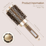 Jaasuee Nano Thermal Ceramic & Ionic Round Hair Brush with Boar Bristles, Enhances Shine and Texture, Ideal for Styling, Curling, and Drying