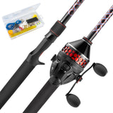 KastKing Brutus SpinCast Fishing Reel Combo, 5'6" M 30 Reel, 2Pc Blanks