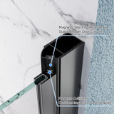 26-27.5" W x 68" H Frameless Pivot Shower Door, 1/4" (6mm) Clear SGCC Tempered Glass Bathroom Shower Door, Matte Black Swing Shower Door with Stainless Handle, Reversible Installation