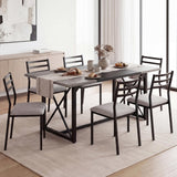 Giantex 6FT Conference Table with Power Outlets, Large Rectangle Meeting Table for 6-8 People