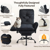 Criss Cross Office Chair with Flip-Up Armrests, High Back Executive Chair with Footrest & Wheels