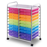 Giantex 20 Drawer Rolling Storage Cart Tools Scrapbook Paper Office School Organizer, Multicolor