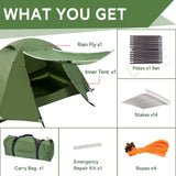 Clostnature Lightweight Backpacking Tent - 2 Person Ultralight Waterproof Camping Tent, 3 Season Large Size Easy Setup Tent for Family, Outdoor, Hiking and Mountaineering
