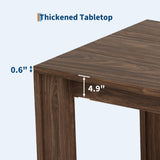 Garvee 71" Farmhouse Dining Table for 4-6, Kitchen Table w/Thick Tabletop, Wood Strip Base, Wider Legs, Large Rectangular Dining Room Table for Kitchen, Apartment & Family Gatherings, Walnut