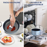 Nuwave Duralon Ceramic 12-Piece Cookware in Blue, PFAS Free