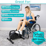 Vive Under Desk Exercise Bike - Stationary Magnetic Pedal Exerciser - Seated Elliptical Leg Exerciser for Home & Office Workout - Foot Desk Stepper While Sitting - Indoor Fitness Machine