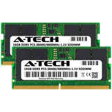A-Tech 32GB Kit (2x16GB) DDR5 4800MHz PC5-38400 CL40 SODIMM 1.1V Non-ECC Unbuffered SO-DIMM 262-Pin Laptop Computer RAM Memory Upgrade Modules