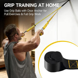 FitBeast Pull Up Ball Grips & Finger Straps Set – Grip Balls for Dead Hangs, Pull Ups, Climbing & Home Gym Training (Yellow)