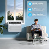 U-Shaped Window Air Conditioner, 12,000 BTU Window AC Unit Cools Up to 550 Sq. Ft for Bedroom/Small Room, Saddle AC Unit with Full Window View, Quiet & Energy Saving, Installation Kit Included
