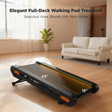 Vitalwalk Walking Pad Treadmill with Incline, 43"x18" Wide Full Deck, Auto Incline, Portable Under Desk Treadmills for Home Office, 4-Way Mobility & Vertical Store, Heavy Duty, APP, Grey, Extra Large
