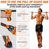 UZTUGG Heavy Duty Pull Up Assistance Bands, Pull Up Assist Band with Dual Foot Rests for Men, Adjustable 4 Resistance Bands for Back Workout, Home Gym Strength Training Equipment for Pull Up Bar