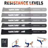 WIKDAY Exercise Resistance Bands with Handles for Working Out 150 Lbs Workout Bands Set with Loop Bands Door Anchor for Physical Therapy, Yoga, Pilates, Gray