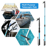 SANLIKE Telescopic Boat Hook for Docking, Extendable Marine Docking Pole with Luminous Design, Rust-Resistant Aluminum, Non-Slip Handle, Lightweight Boat Accessories for Kayak Fishing Pontoon