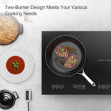 Double Induction Cooktop, 110V 4000W Electric cooktop, Hot Plate LED Sensor Touch Energy-Saving Portable Induction Cooktop VBGK
