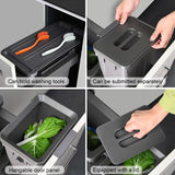 Under Cabinet Pull-Out Trash Can Set - 8 Gallon (2x18L + 2x10L) Heavy Duty Double Bin with Lid, Space-Saving Kitchen Waste Container for Easy Access & Organization