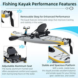 Danrelax Inflatable Kayak with Pedal System, 12ft Premium PVC Fishing Kayak, Portable & Lightweight with Rudder System, Aluminum Seat, and Accessories Included, Grey & Yellow(HIN Included)