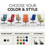 HON Ignition 2.0 Ergonomic Office Chair, Lumbar Support, Desk Chair, Frost