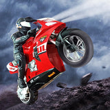 Tiodei 1/6 Scale Self-Balancing RC Motorcycle, Six-Axis Gyroscope,2.4GHz Dual Motor Remote Control Bike, Wheelie Stunt Model (RTR Version/Blue)