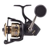 PENN Battle III Spinning Inshore Fishing Reel, HT-100 Front Drag, max of 15lb | 6.8kg, Made with Sturdy All-Aluminum Composition for Durability,Black/Gold