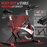 JOROTO X2PRO Bluetooth Exercise Bike, Stationary Indoor Cycling Bike with Readable 100 Levels Magnetic Resistance, Plus 12.6 inch Tablet Bracket JOROTO