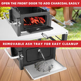 Kendane Portable Charcoal Grill with 314 Square Inch Cooking Area,Compact Tabletop Charcoal Grill with Warming Rack,Small BBQ Grill with Charcoal Tray for Outdoor Camping, Picnic