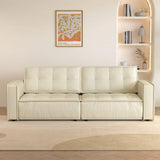 NessCarsti 95" Beige 3-Seater Sofa Couch with High Resilience Cushions