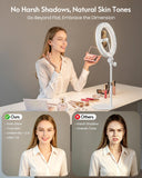 Desk Ring Light with Stand for Computer, Zoom Lighting for Computer