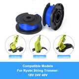 Eyoloty AC14RL3A String Trimmer Replacement Line for Ryobi One+18V, 24V, 40V Cordless (6 Spools, 1 Cap)