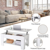 BIQWBIC Modern Coffee Table, White, Lift Top, Wooden, Storage Shelf, 28x28x24 inches