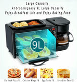 3 in 1 Versatile Breakfast Station, Breakfast Maker with Frying Pan and Coffee Machine, Portable Oven Breakfast Maker for Apartments Kitchenettes