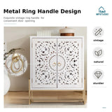 MFSTUDIO Accent Storage Cabinet, Hollow Carved Buffet Cabinet