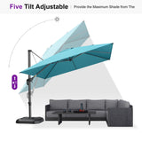 PURPLE LEAF Patio Umbrella Outdoor 10' x 10' Easy Assembly Turquoise