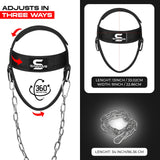 SAWANS Neck Trainer Harness for Weight Sports - Neck Stretcher & Head Trainer - Adjustable, Black SAWANS