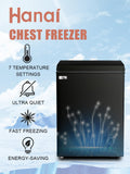Chest Freezer 3.5 Cu.Ft Black Small Deep Freezer with Adjustable Temperature Control for Basement Apartment Kitchen Business