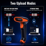 Tera Barcode Scanner 2D Wireless Handheld: BT 2.4G USB, HW0002-O, Orange