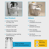 Toilet Safety Rails with Handles – Adjustable Toilet Safety Frame for Seniors, Handicap & Disabled, Toilet Assistance for Elderly, Heavy-Duty Anti-Slip Support - Fits All Toilets (Black)